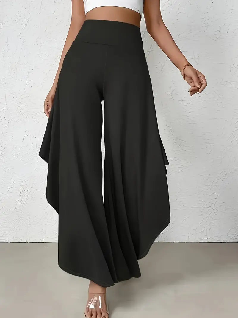 Ingrid - Wide leg trousers with asymmetric hem