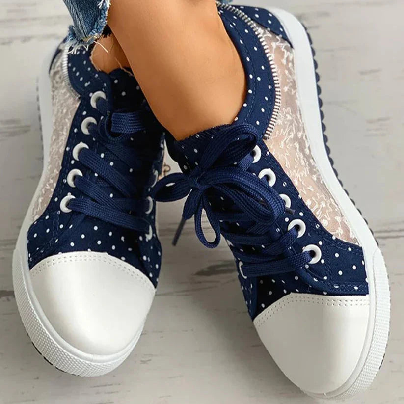 Eliza - Chaussures plates avec bordure en dentelle