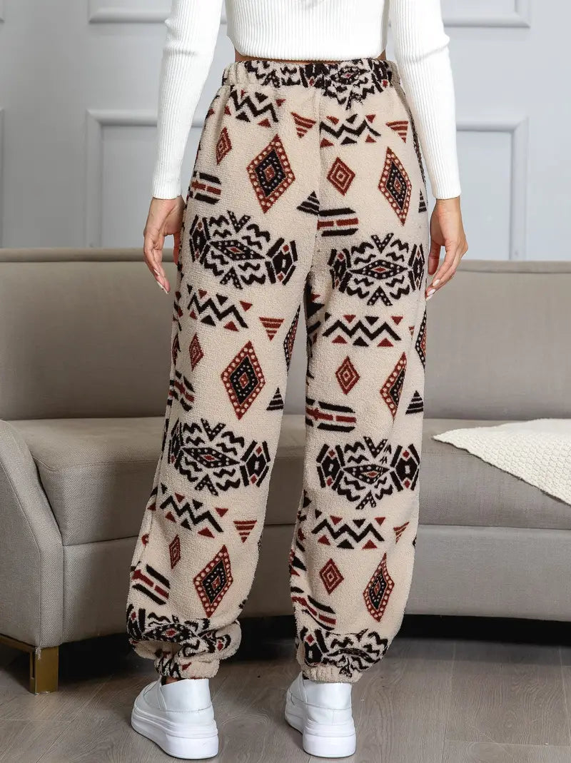 Marta - Pantalon de jogging à motif aztèque et fond robuste