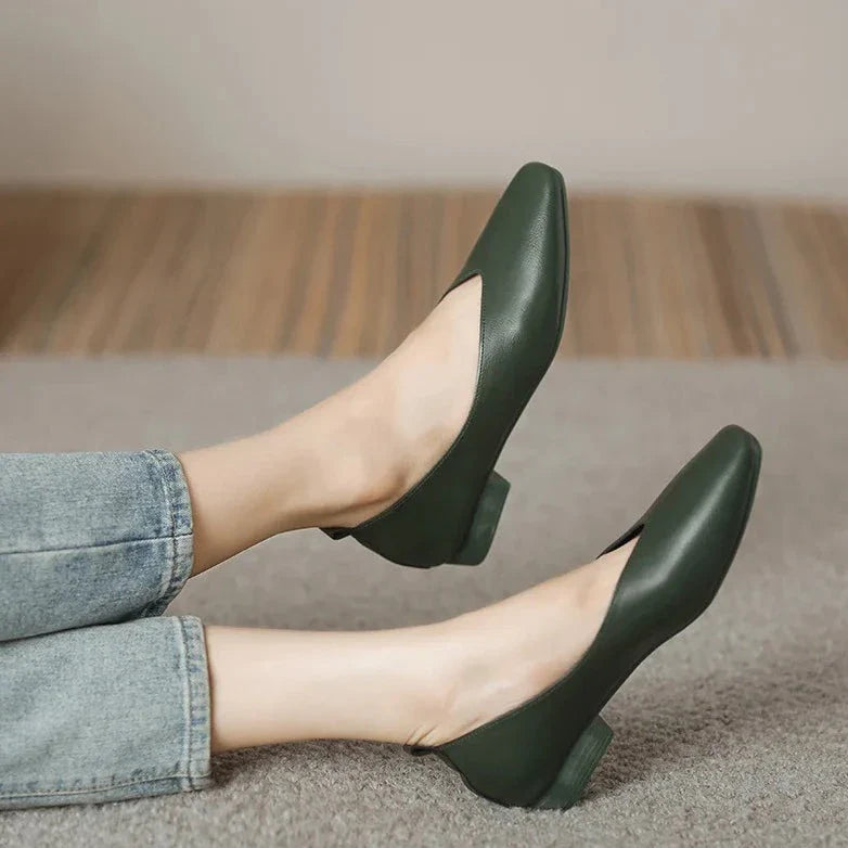 Estelle - Retro Square Toe Shoes