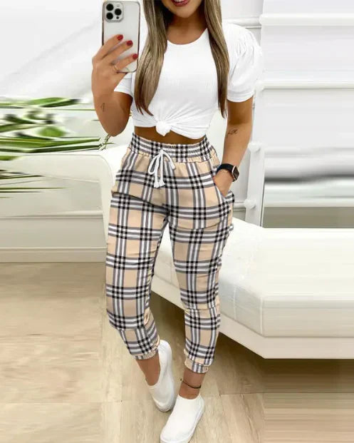 Bernice - Printed Drawstring Trousers