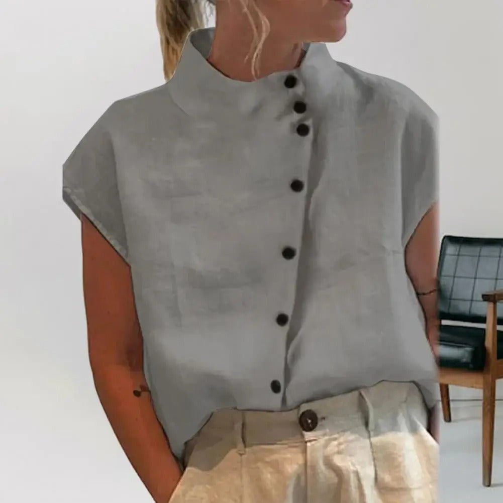 Evelyn - Blouse with diagonal buttons