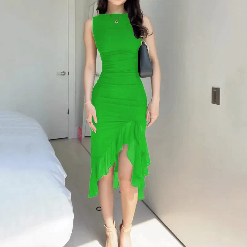 Ruth - Elegant pleated backless party dress