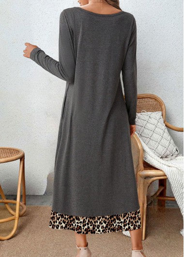 Bonnie - Casual A-line dress for women with leopard print