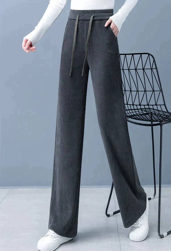 Freesia - Plain straight wide leg trousers