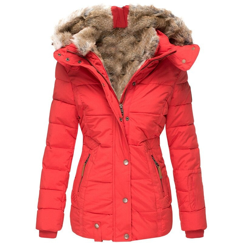 Greta - Fashion winter coat with fur lining for women
