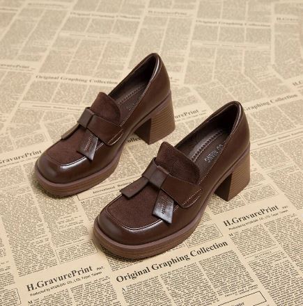 Anita - Chunky leather shoes