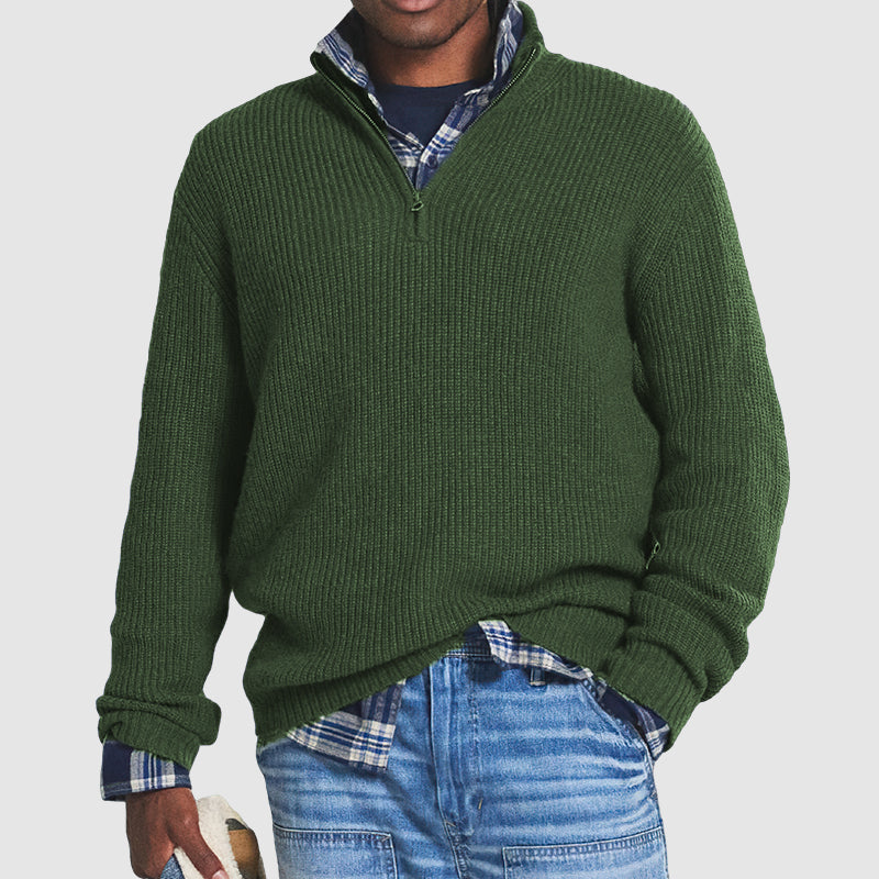 French - Business Casual Men's Sweater With Zipper