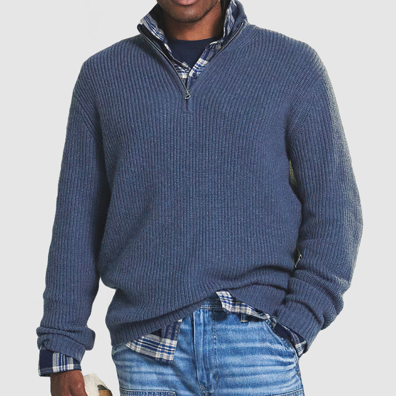 French - Business Casual Men's Sweater With Zipper