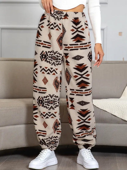 Marta - Pantalon de jogging à motif aztèque et fond robuste