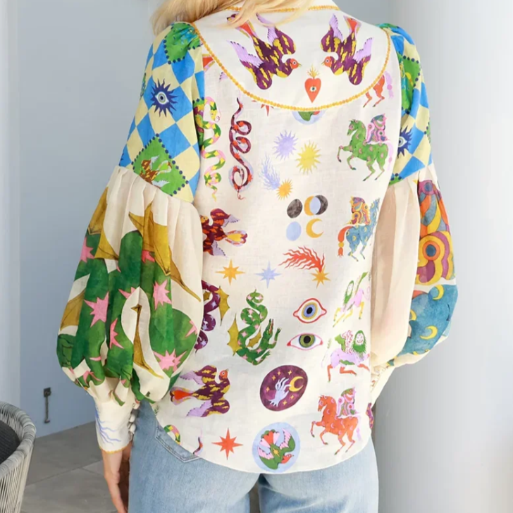 Nora - Printed colorful top