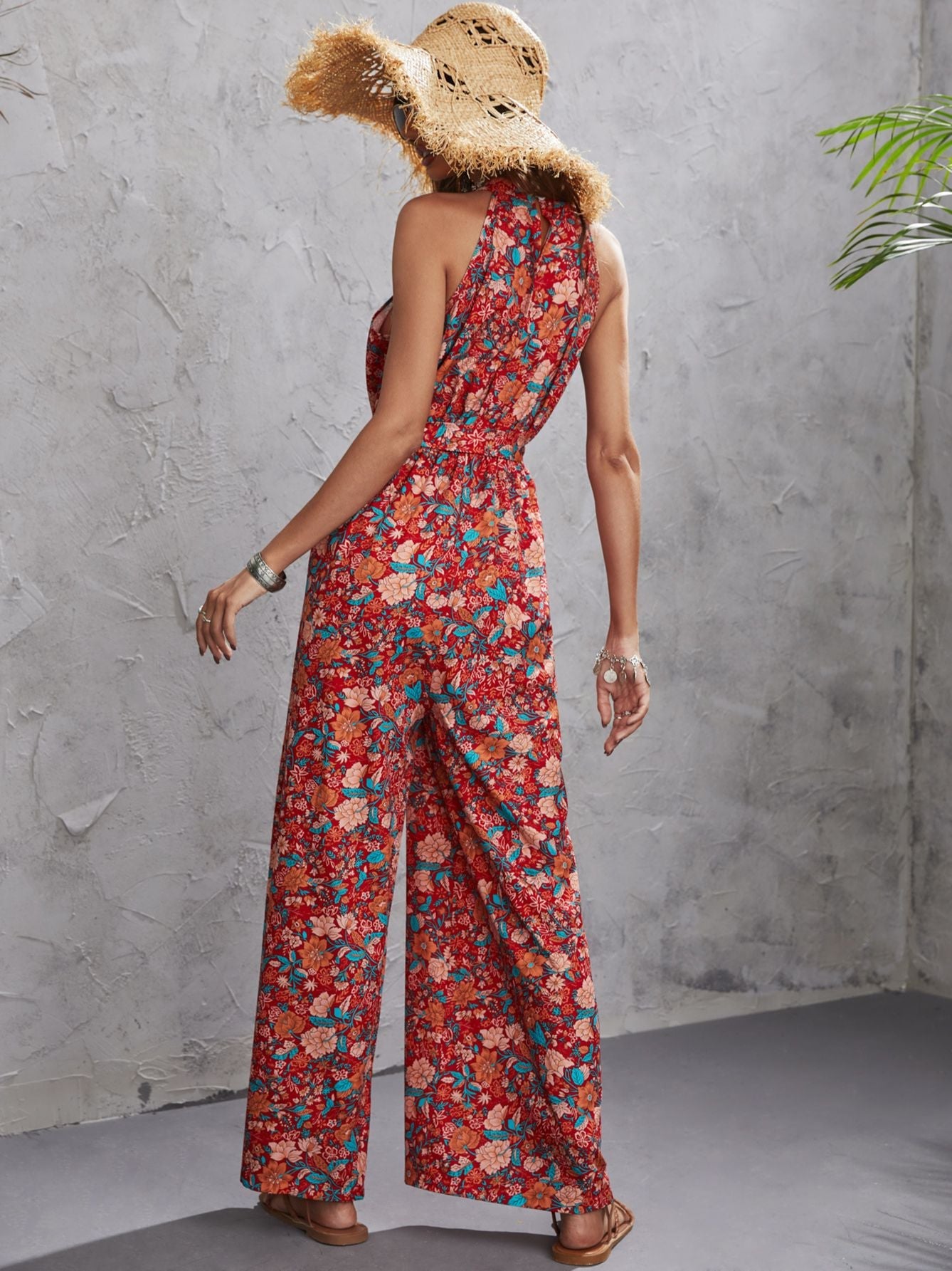 Hattie - Floral Halter Jumpsuit