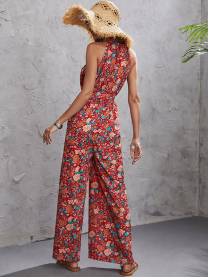 Hattie - Floral Halter Jumpsuit