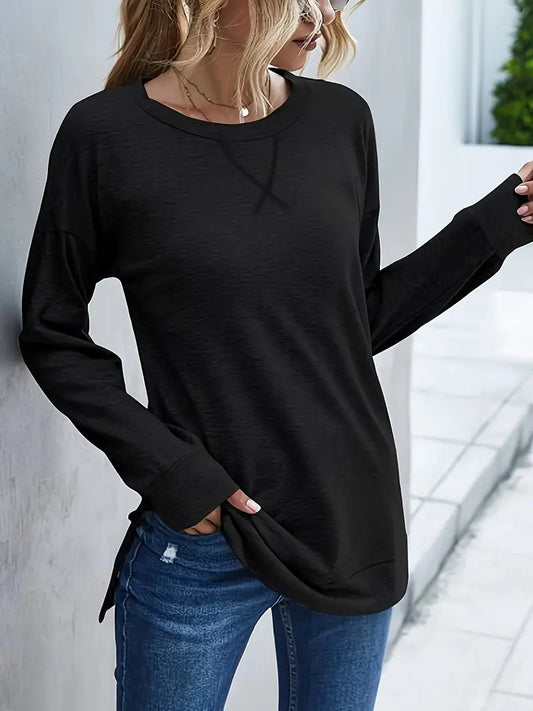 Madeline - Chemise à manches longues et col ras du cou