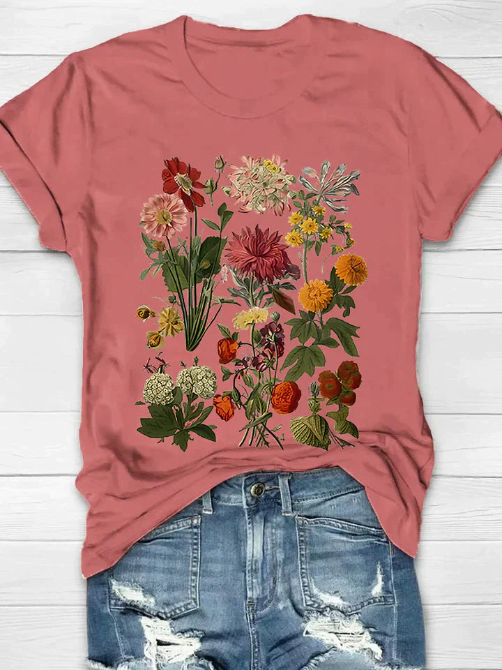 T Shirt Dames Bloemen T-shirts Met Korte Mouw Voor Dames De