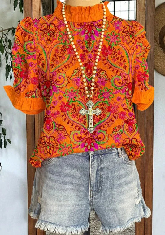 Perle - Top élégant à manches bouffantes