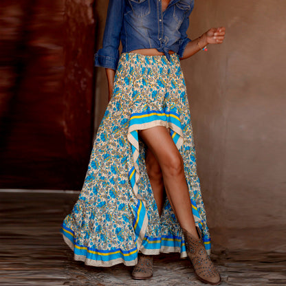 Bertha - Boho Print Long Skirts