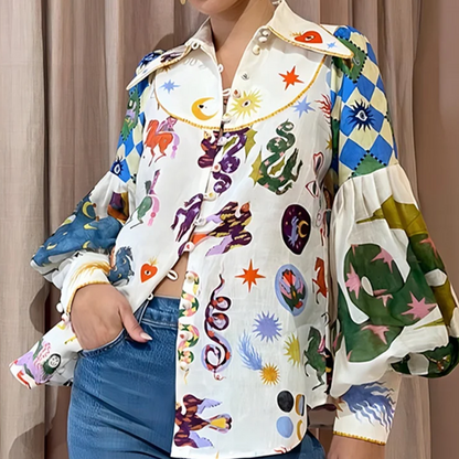 Nora - Printed colorful top