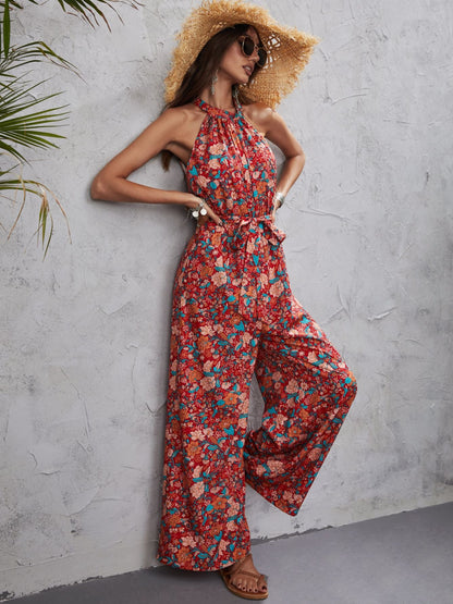 Hattie - Floral Halter Jumpsuit
