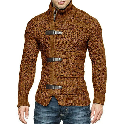 Boaz Urban Vest - Gebreid Vest met Leren Details