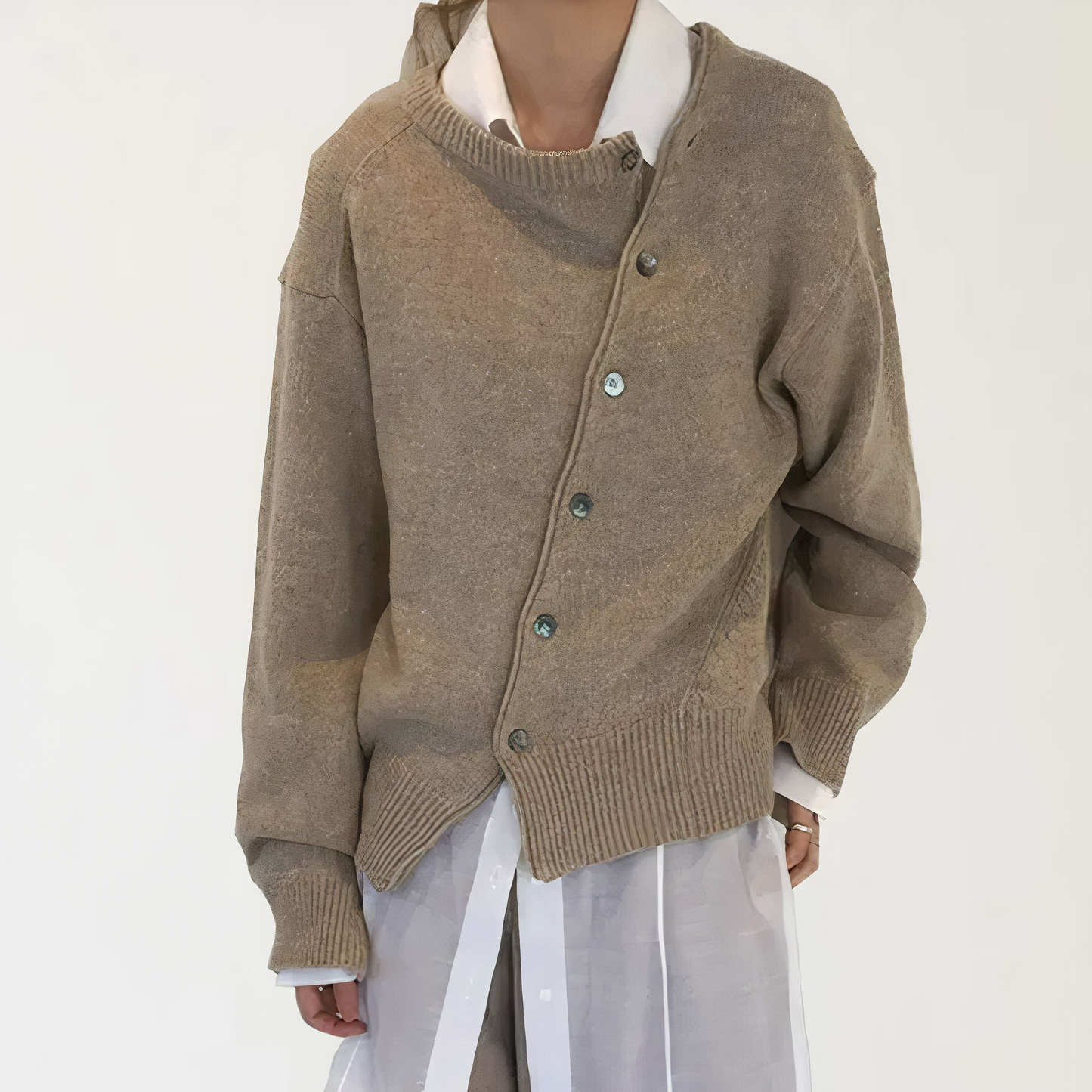 Cashmere wrap jacket with playful button details - Paige