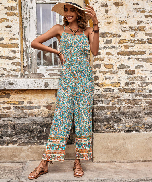Faye - Bohemian jumpsuit with spaghetti straps