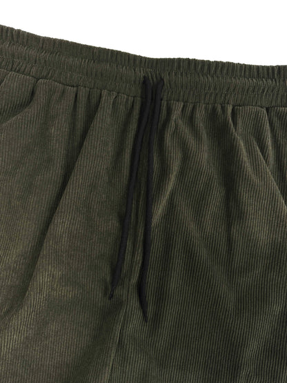 Chemise à manches courtes - Décontractée - Velours côtelé, légèrement extensible, couleur unie - Parfaite pour le printemps et l'été