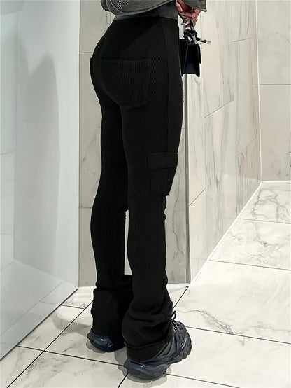 Paulina - Pantalon décontracté côtelé taille haute