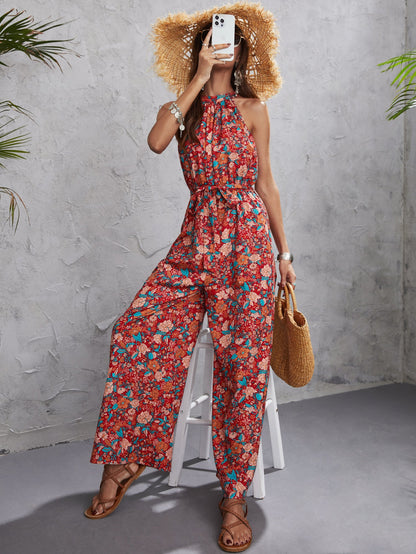 Hattie - Floral Halter Jumpsuit