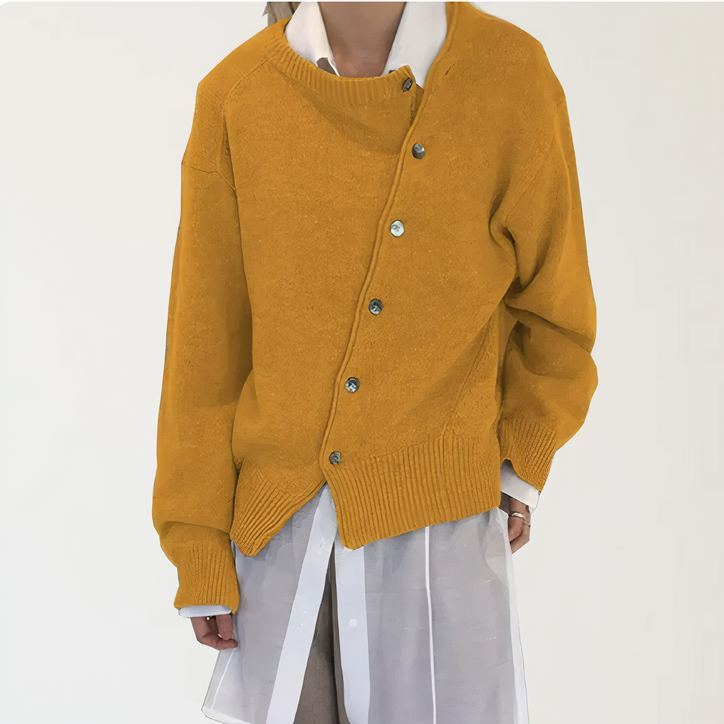 Cashmere wrap jacket with playful button details - Paige