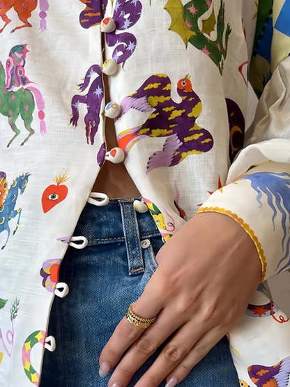 Nora - Printed colorful top