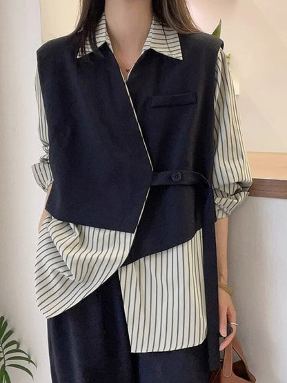 Matilda - Elegante gestreepte patchwork top