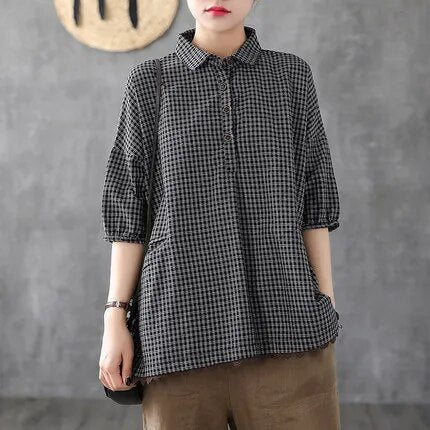 Emmeline - Short sleeve button blouses