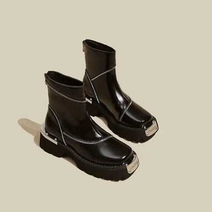 Charlotte - Winterlaarzen met dikke zool en waterdichte rits