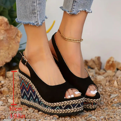 Faye - Sandalen met Grieks patroon voor dames