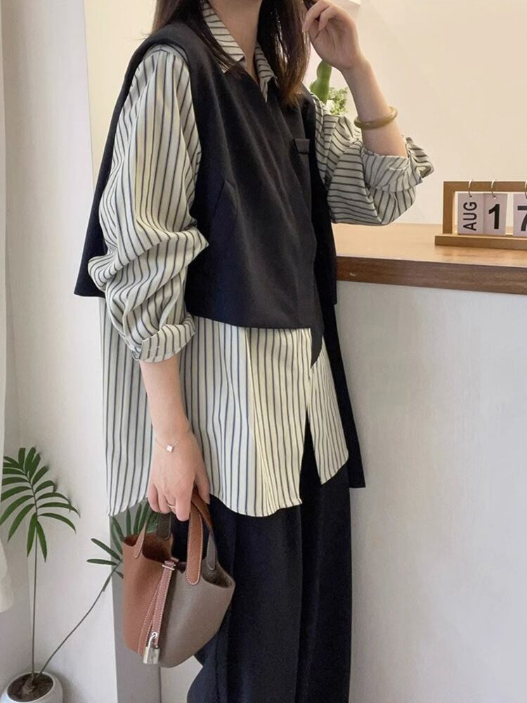 Matilda - Elegante gestreepte patchwork top