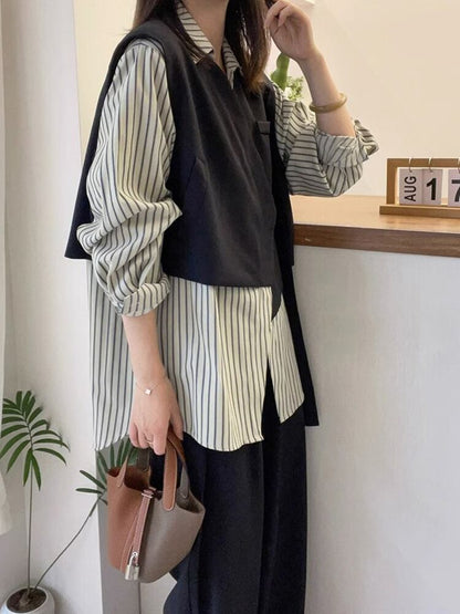 Matilda - Elegante gestreepte patchwork top