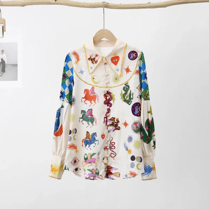 Nora - Printed colorful top