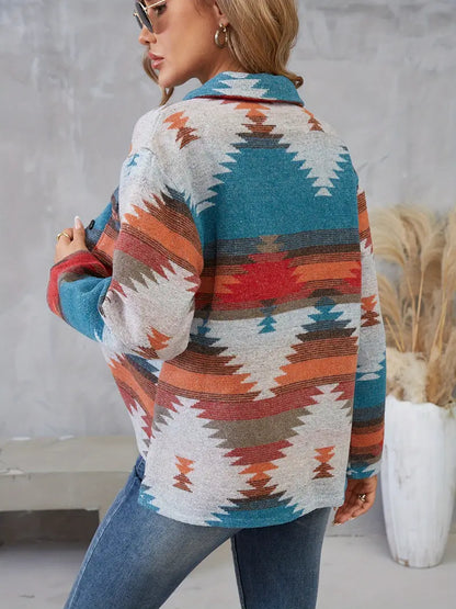 Abigail - Knoopjack met Aztekenprint