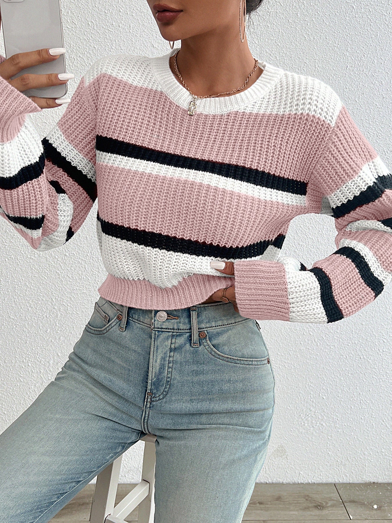 Calene - Knitted round neck sweater
