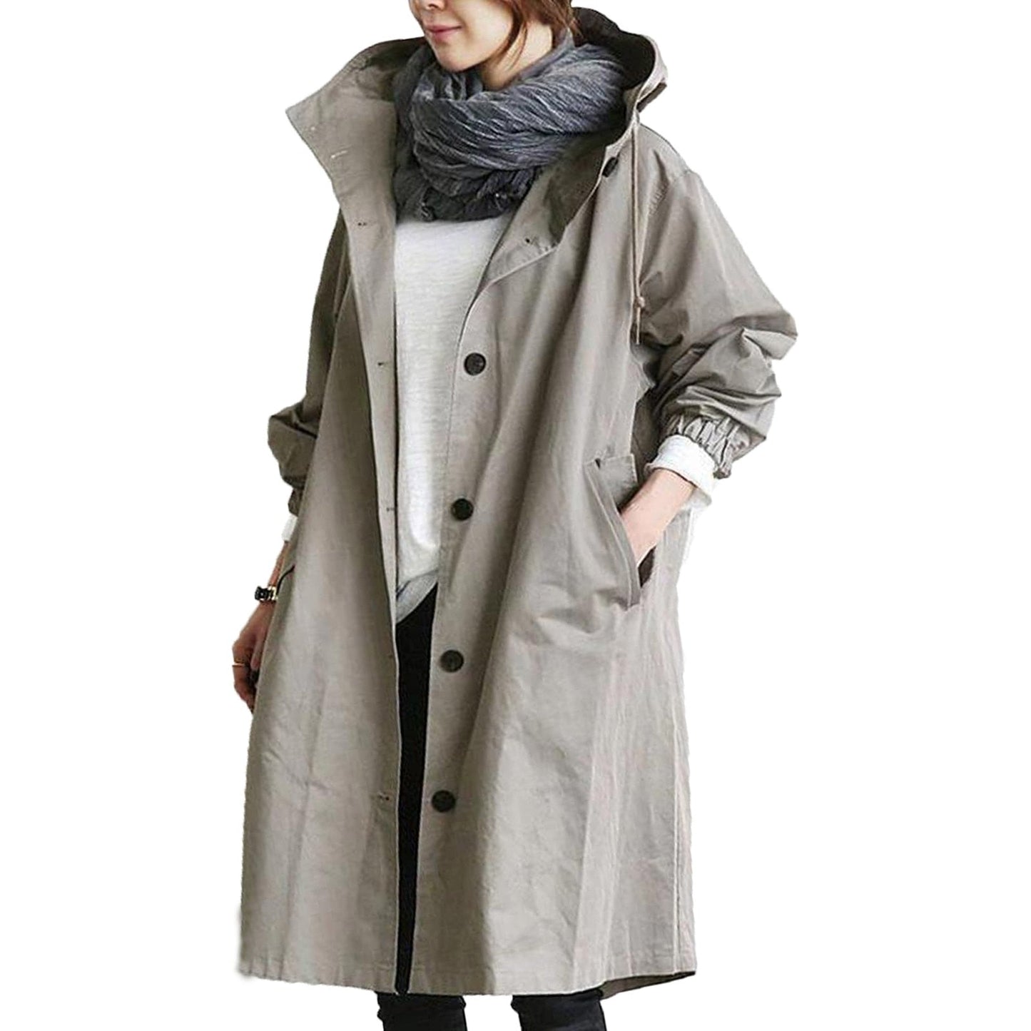 Long raincoat waterproof for women