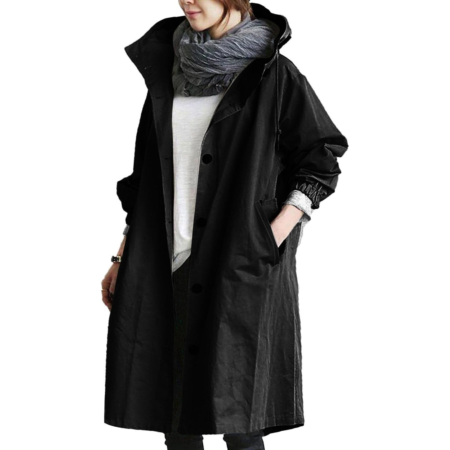 Long raincoat waterproof for women