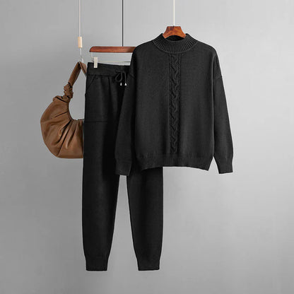 Josephine - Winterset van gebreide top en broek met halve coltrui