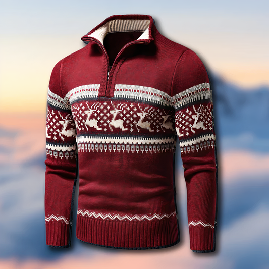 Knitted Half Zip Sweater - Munro