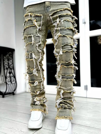 Gavin - Vintage Stacked Jeans for Men