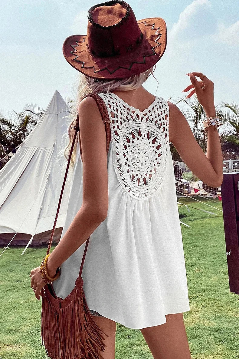 Caroline - Sleeveless boho top