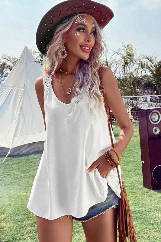 Caroline - Sleeveless boho top