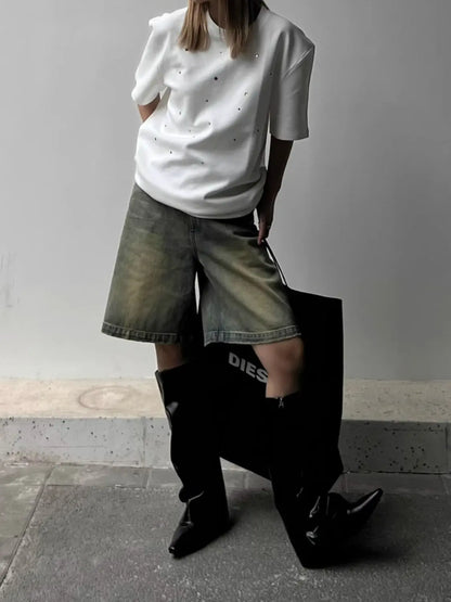 Virginia - Loose denim shorts