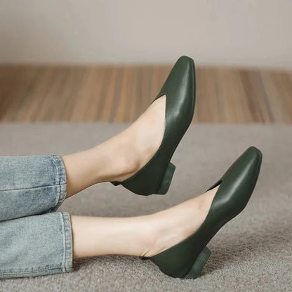 Estelle - Retro Square Toe Shoes