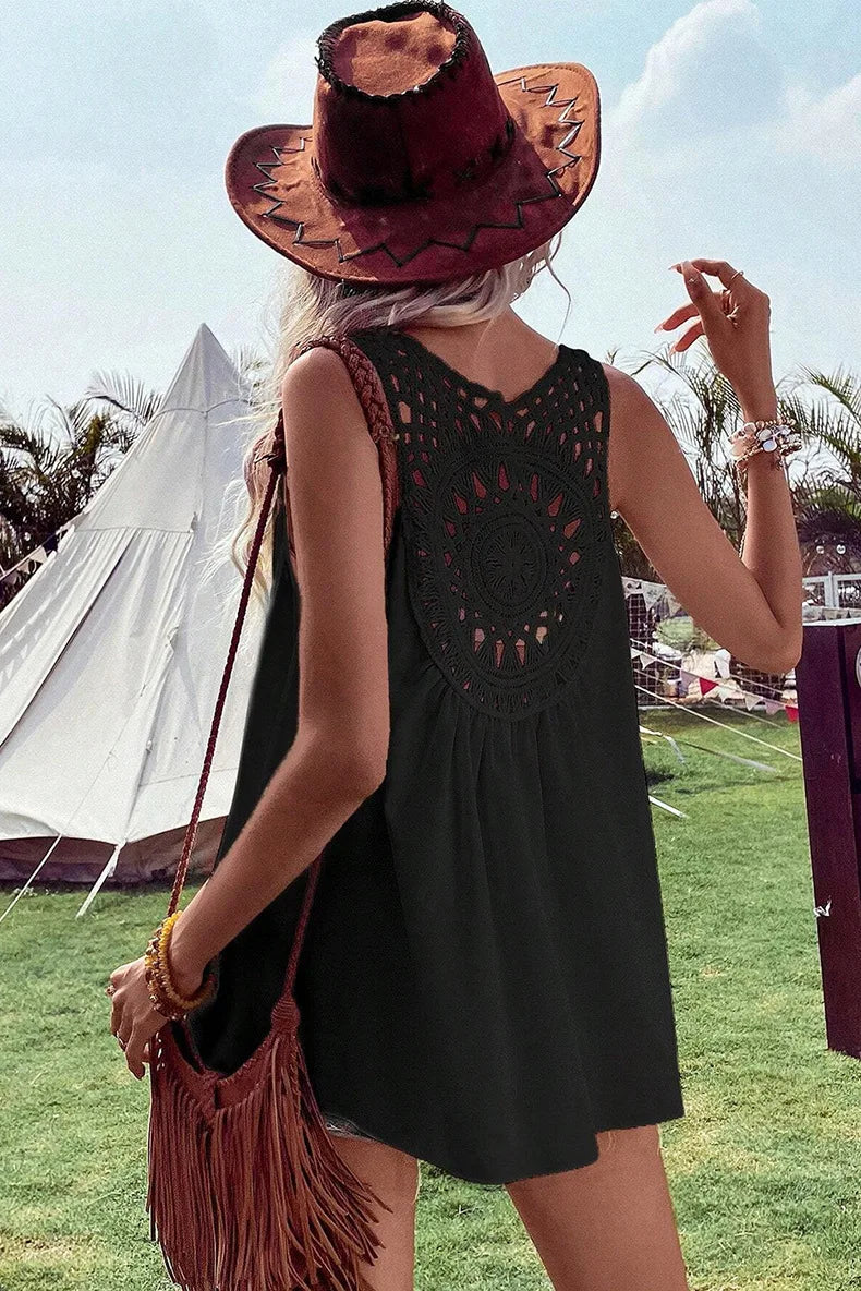 Caroline - Sleeveless boho top